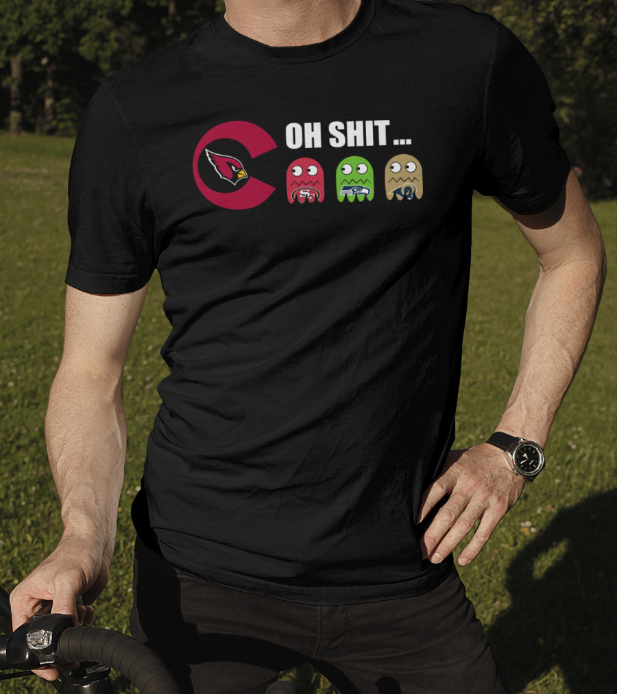 Arizona Cardinals Oh Shit Pacman San Francisco 49ers Seattle Seahawks Los Angeles Rams T-Shirt