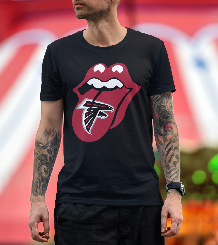 Atlanta Falcons Rolling Stones Tongue Logo Mashup T-Shirt