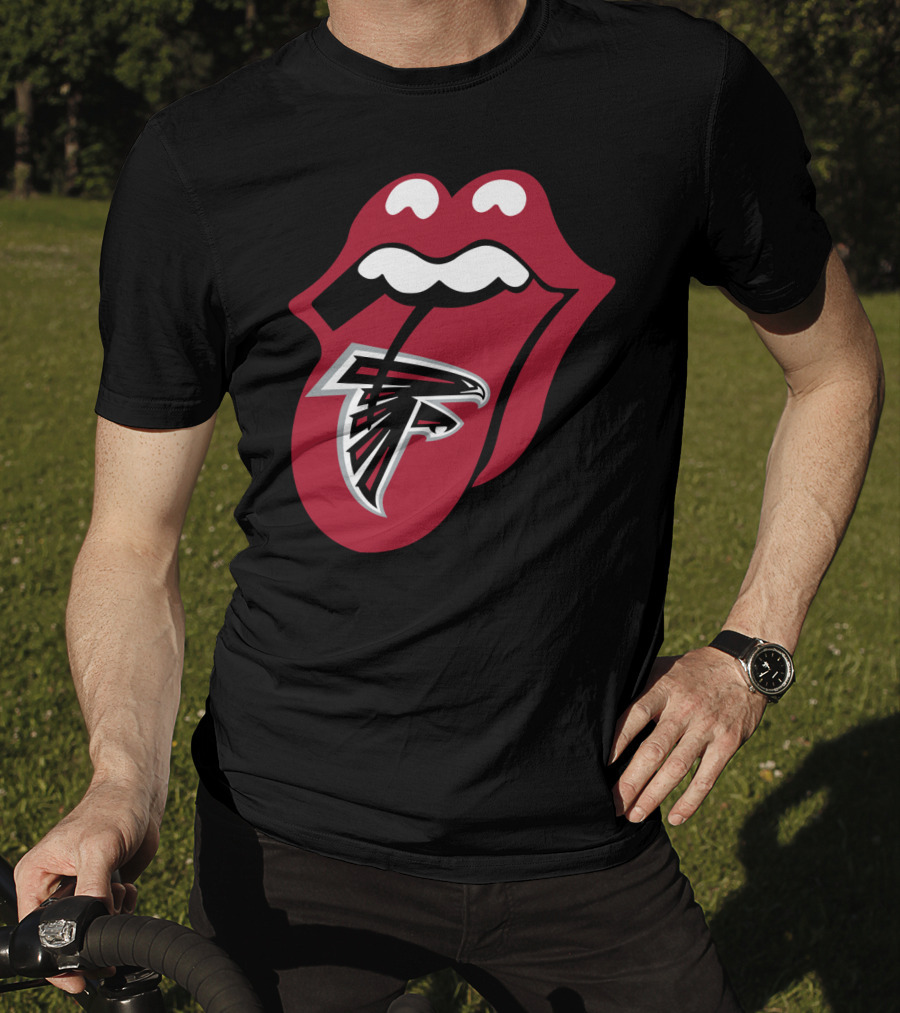 Atlanta Falcons Rolling Stones Tongue Logo Mashup T-Shirt
