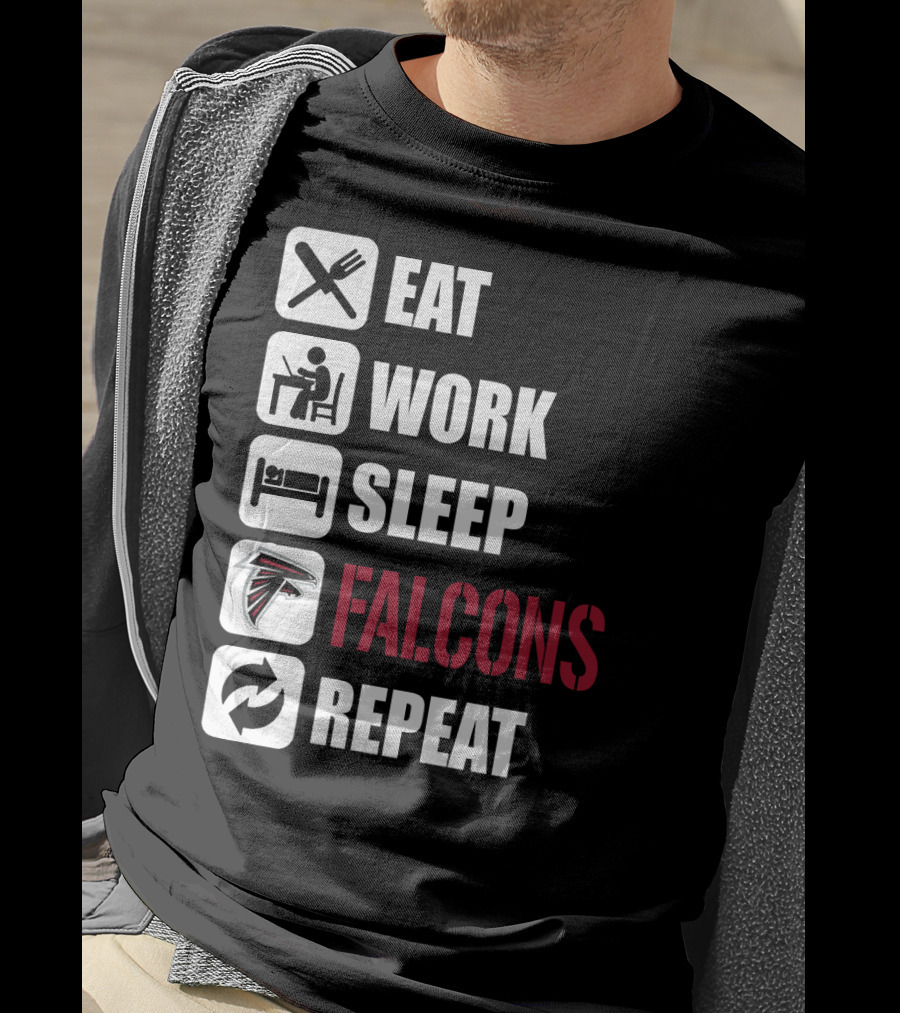 Eat Work Sleep Atlanta Falcons Repeat T-Shirt