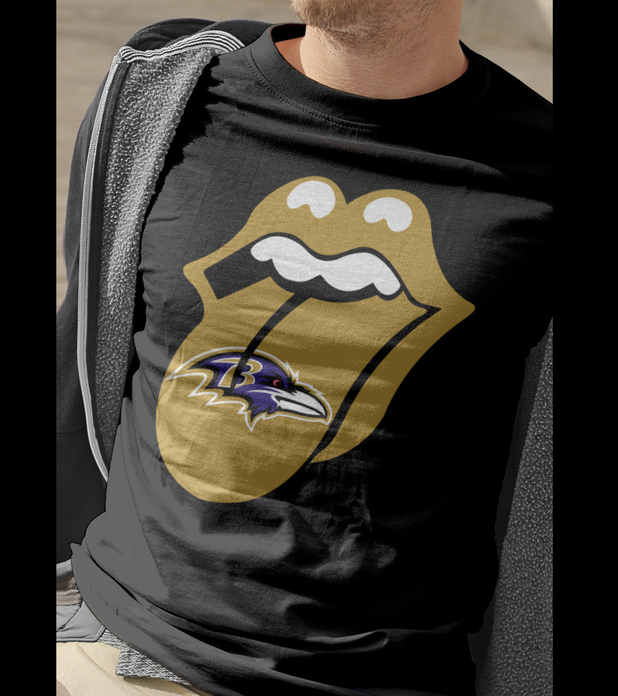 Baltimore Ravens Rolling Stones Tongue T-Shirt