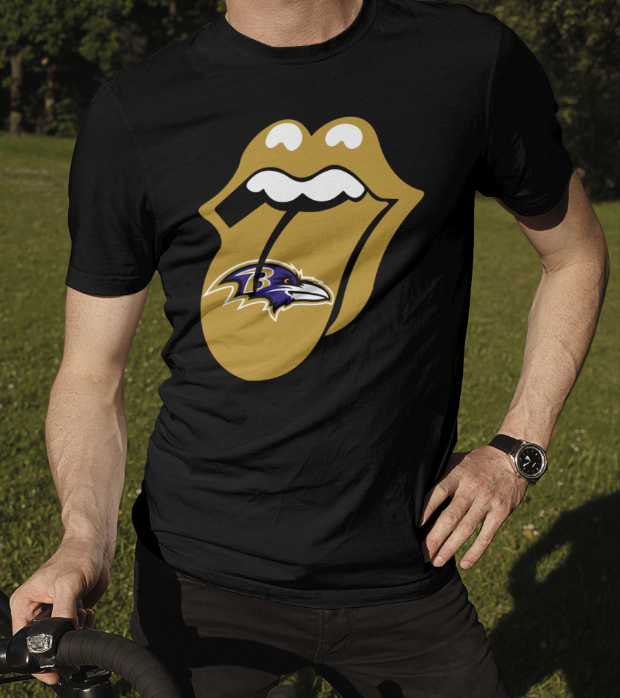 Baltimore Ravens Rolling Stones Tongue T-Shirt