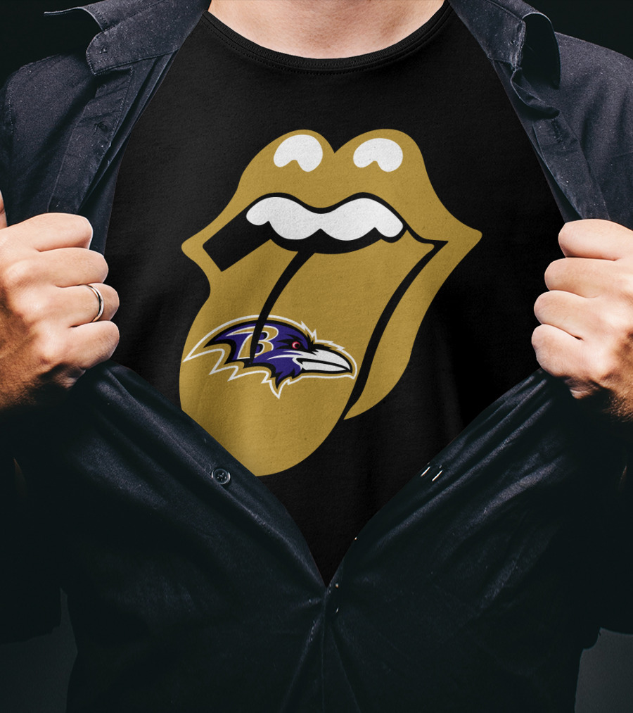 Baltimore Ravens Rolling Stones Tongue T-Shirt