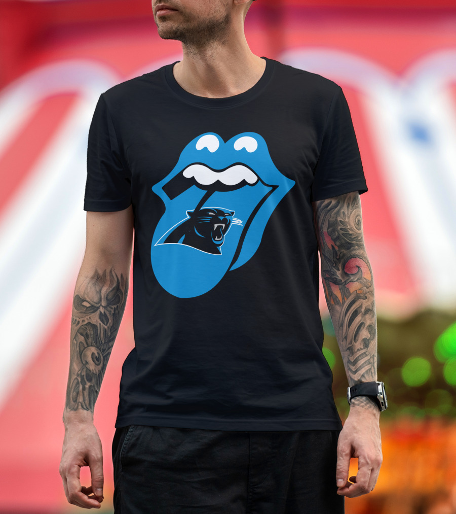Carolina Panthers Blue Tongue Logo Fusion T-Shirt