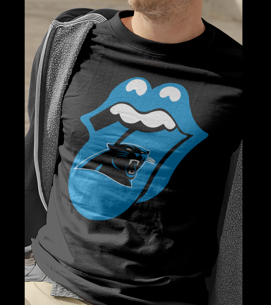 Carolina Panthers Blue Tongue Logo Fusion T-Shirt