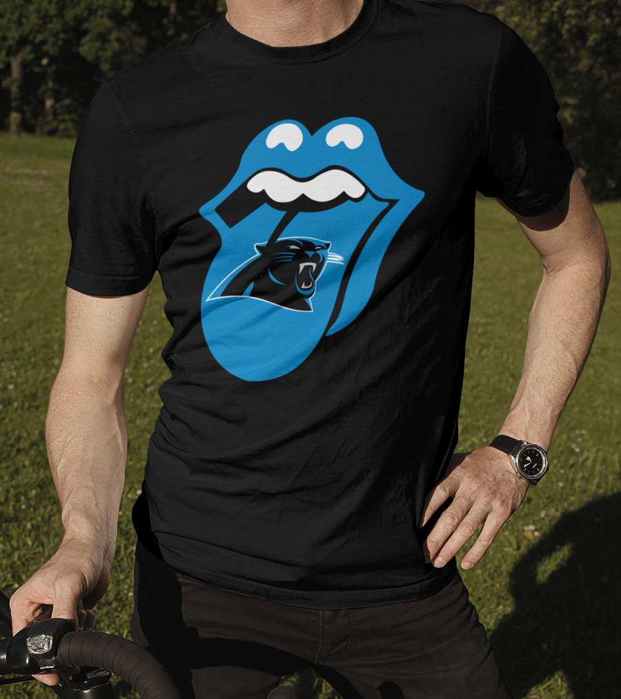 Carolina Panthers Blue Tongue Logo Fusion T-Shirt