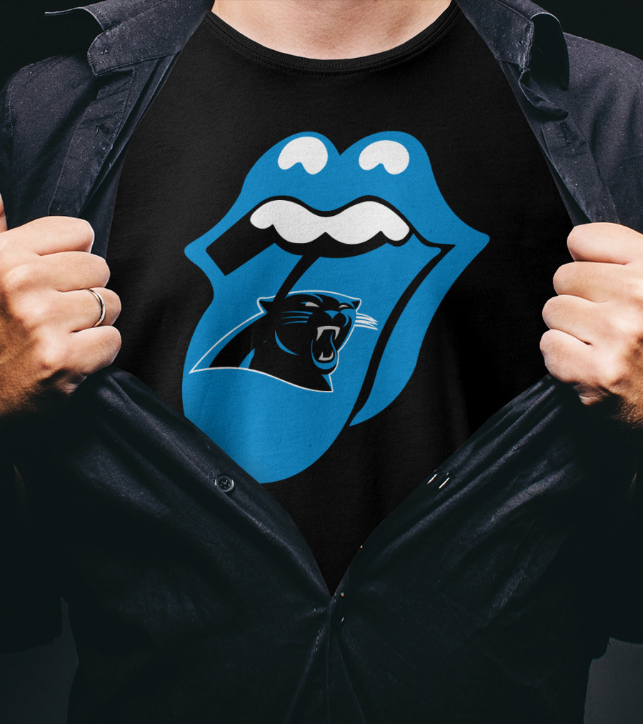 Carolina Panthers Blue Tongue Logo Fusion T-Shirt