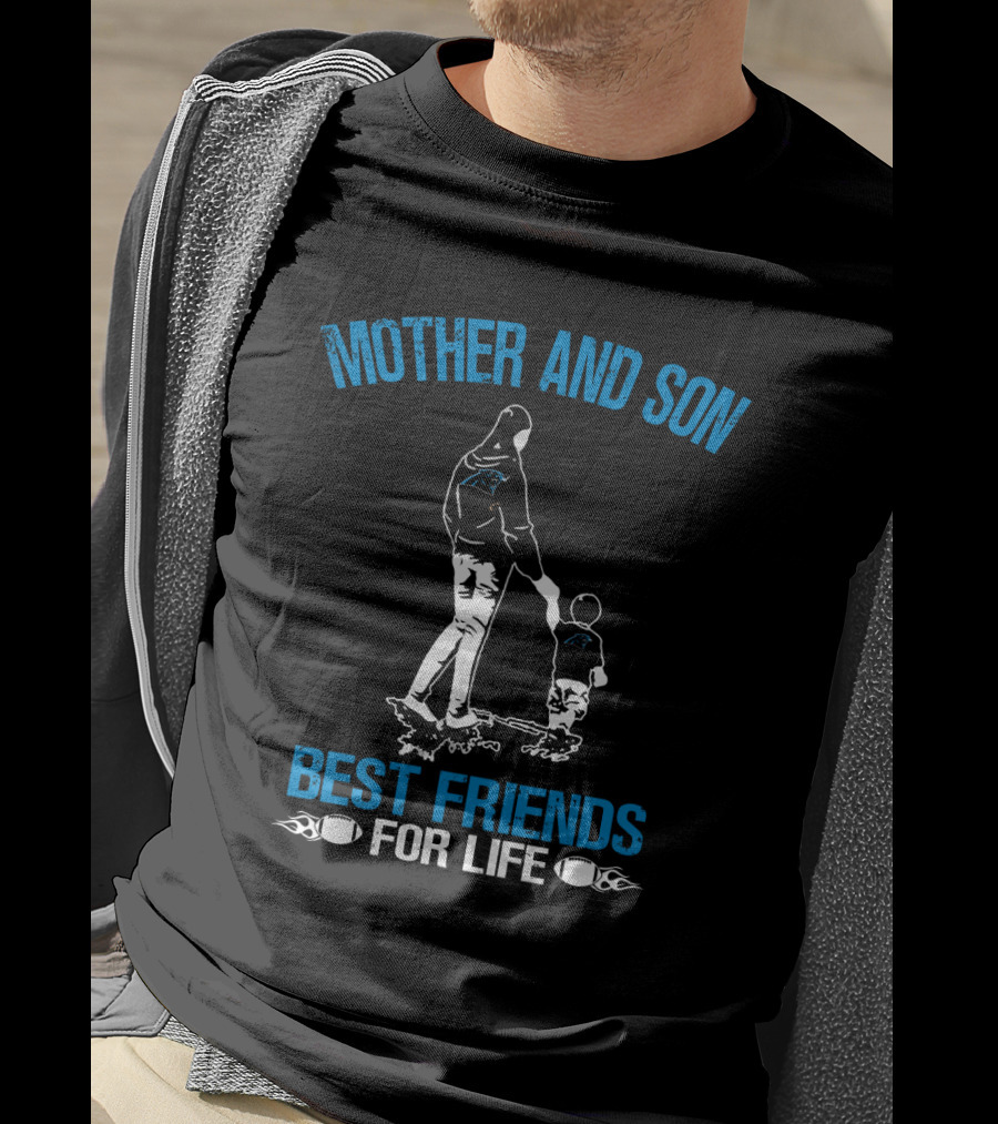 Mother And Son Best Friends For Life Carolina Panthers T-Shirt