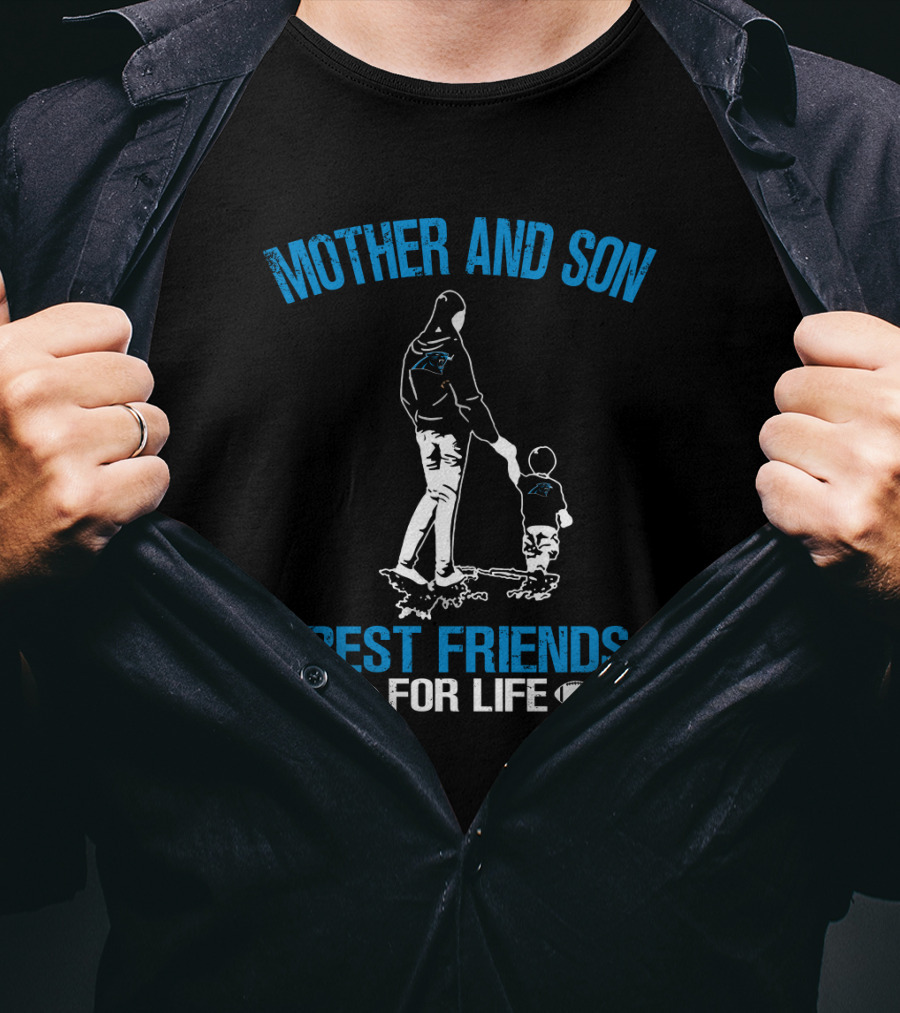 Mother And Son Best Friends For Life Carolina Panthers T-Shirt