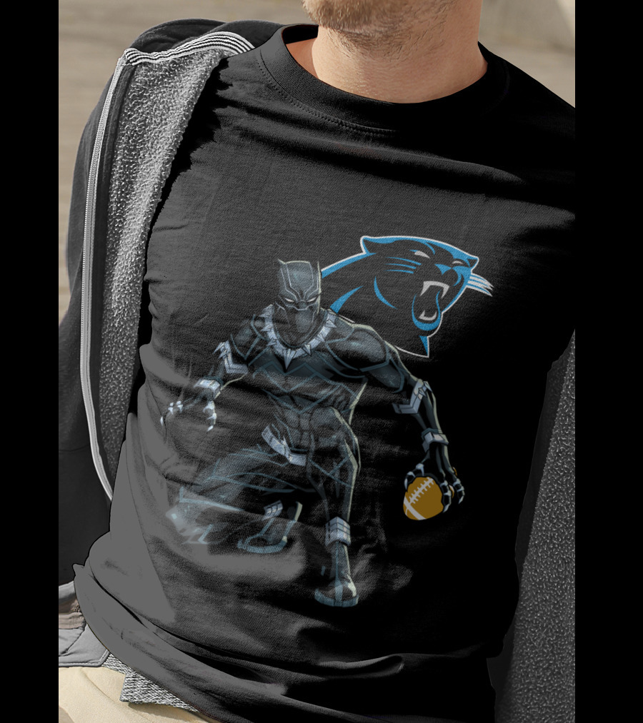 Carolina Panthers Black Panther Football Fusion T-Shirt