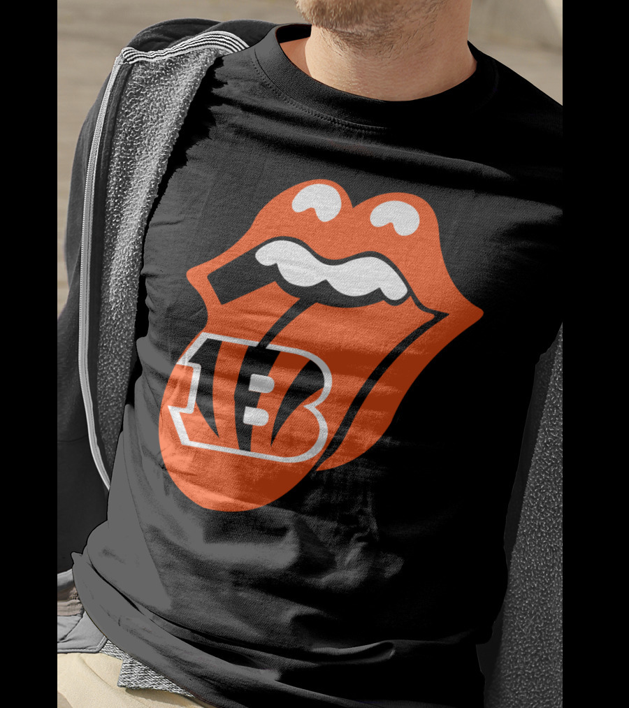 Cincinnati Bengals Iconic Tongue Logo Fusion T-Shirt