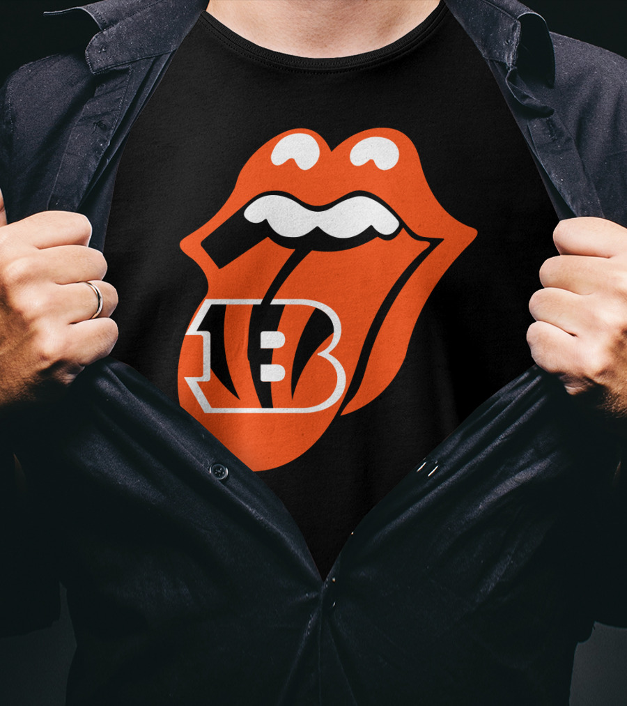 Cincinnati Bengals Iconic Tongue Logo Fusion T-Shirt