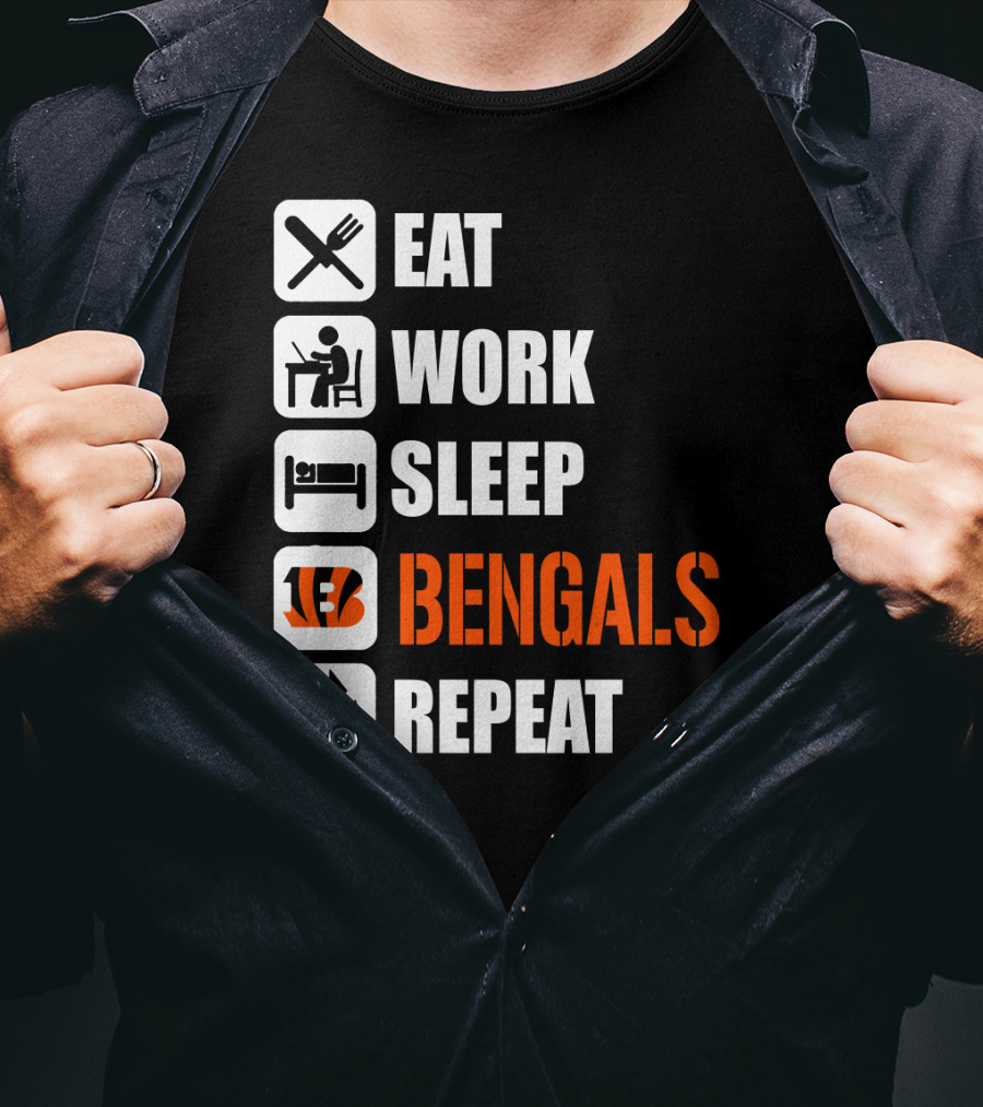 Eat Work Sleep Bengals Repeat T-Shirt