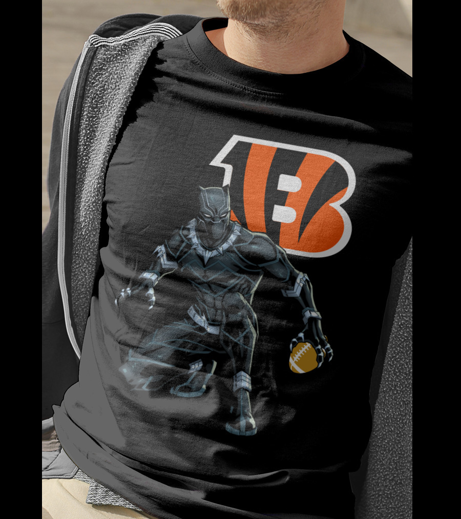 Cincinnati Bengals Black Panther Football T-Shirt