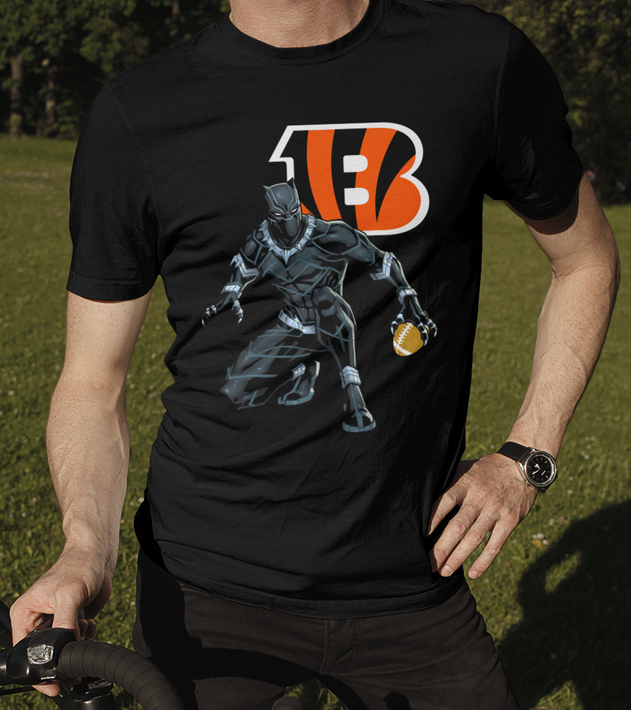 Cincinnati Bengals Black Panther Football T-Shirt