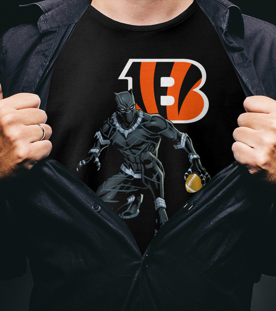 Cincinnati Bengals Black Panther Football T-Shirt