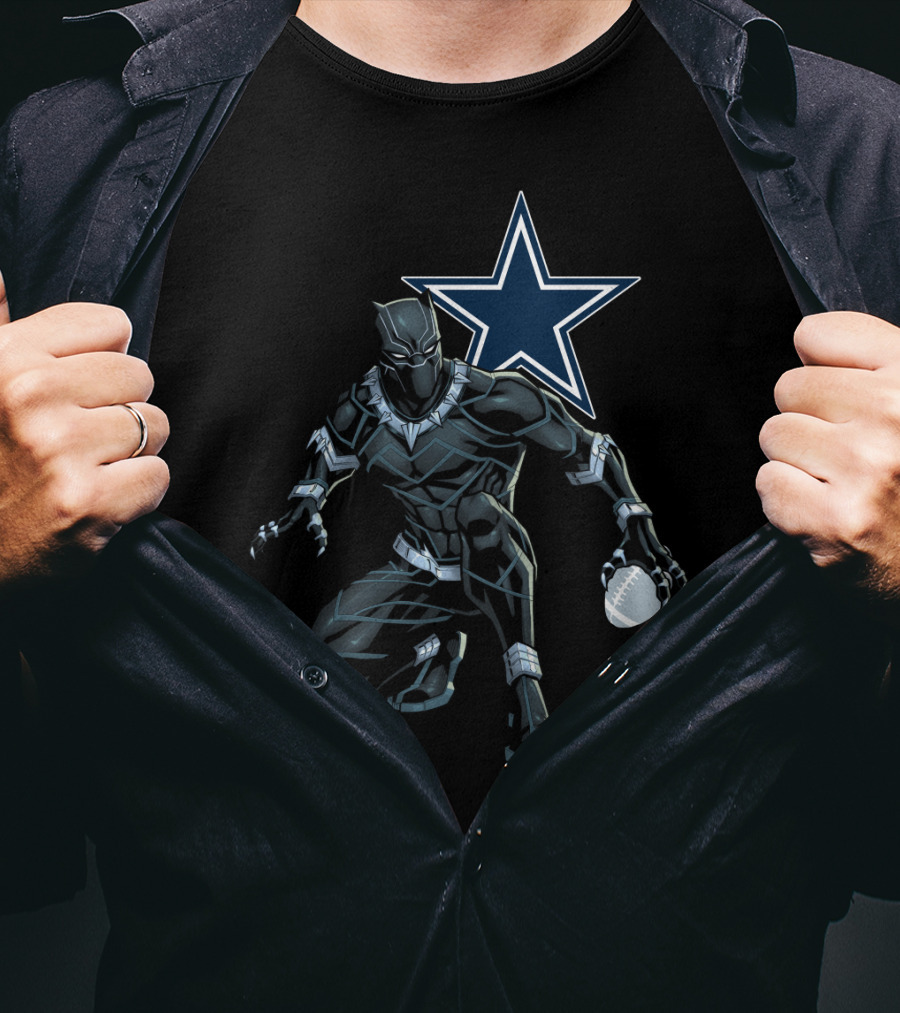 Dallas Cowboys Black Panther Crossover Football Edition T-Shirt