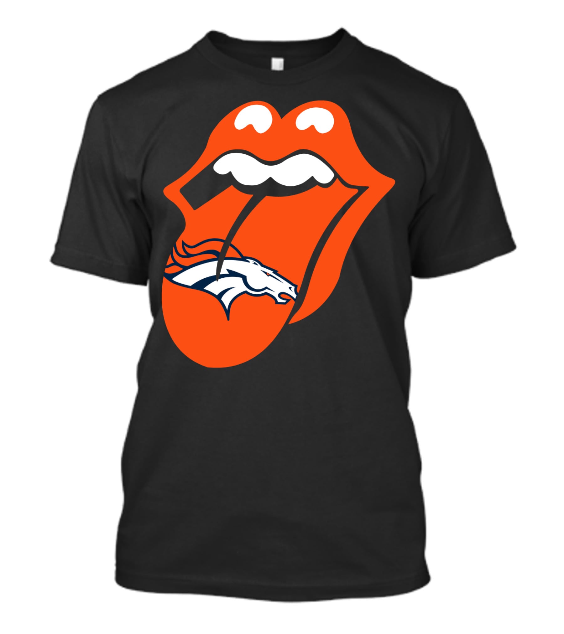 Denver Broncos Rolling Stones Tongue Logo Fusion T-Shirt