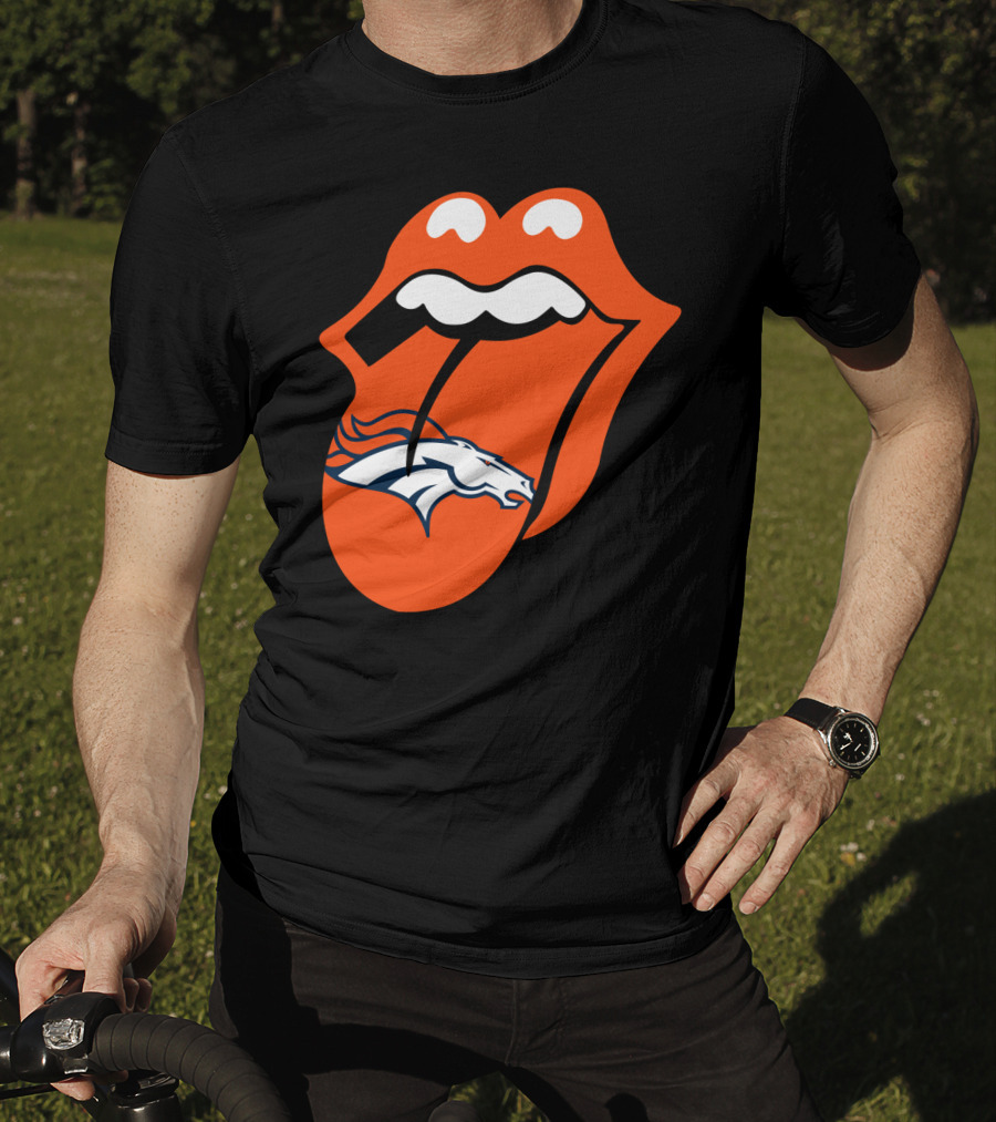 Denver Broncos Rolling Stones Tongue Logo Fusion T-Shirt