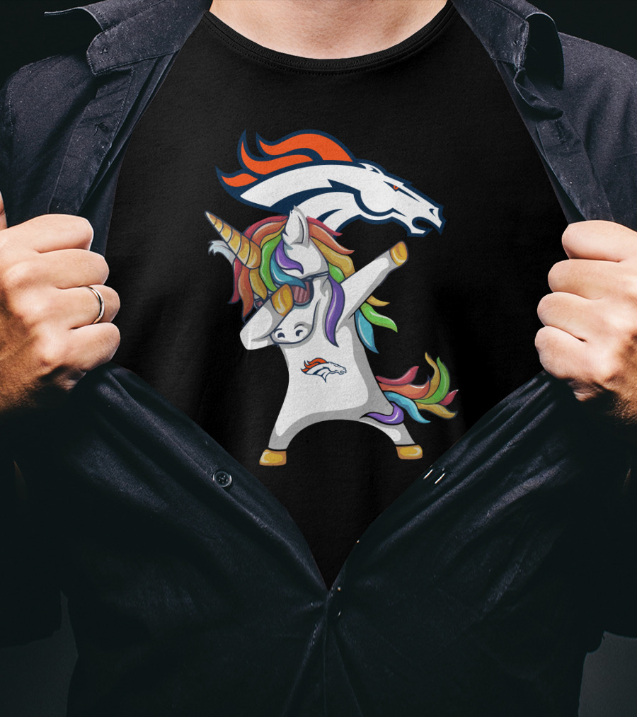Denver Broncos Dabbing Unicorn With Team T-Shirt