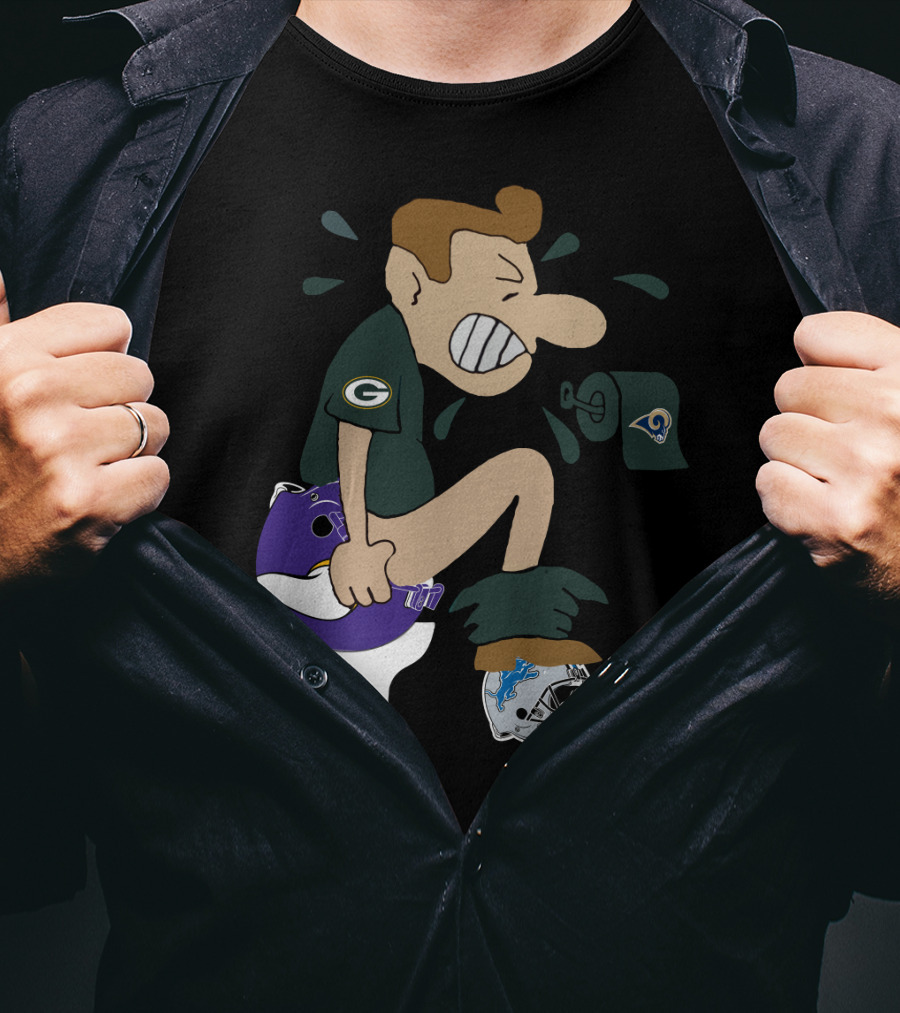 Green Bay Packers Rivalry Humor Nfc North Teams Rival Logos T-Shirt