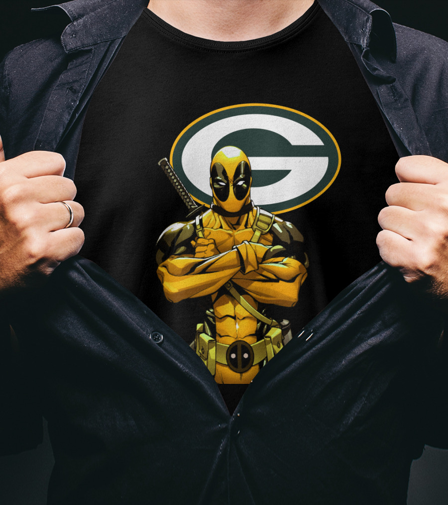 Green Bay Packers Deadpool Crossover T-Shirt