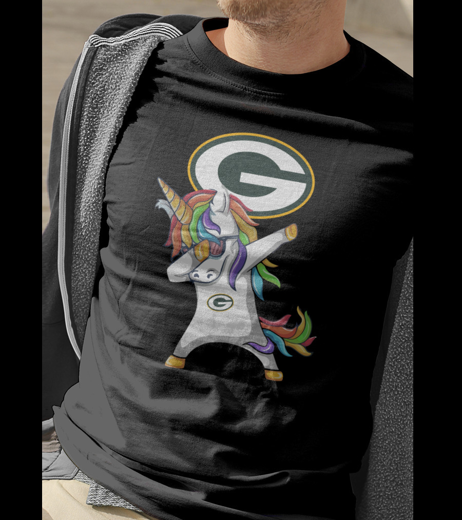 Green Bay Packers Dab Unicorn Rainbow T-Shirt