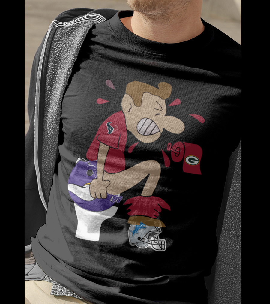 Houston Texans Cartoon Rivalry Nfl T-Shirt