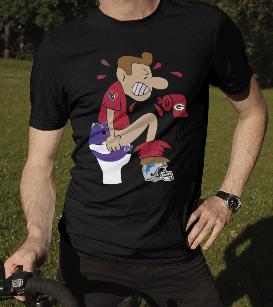 Houston Texans Cartoon Rivalry Nfl T-Shirt