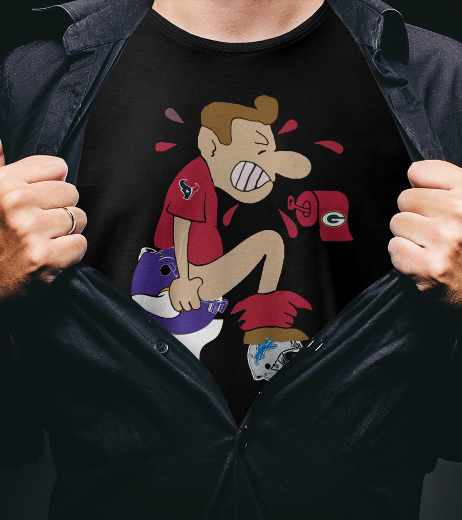Houston Texans Cartoon Rivalry Nfl T-Shirt