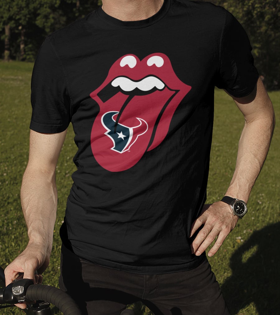 Houston Texans Rolling Stones Tongue Logo Collaboration T-Shirt