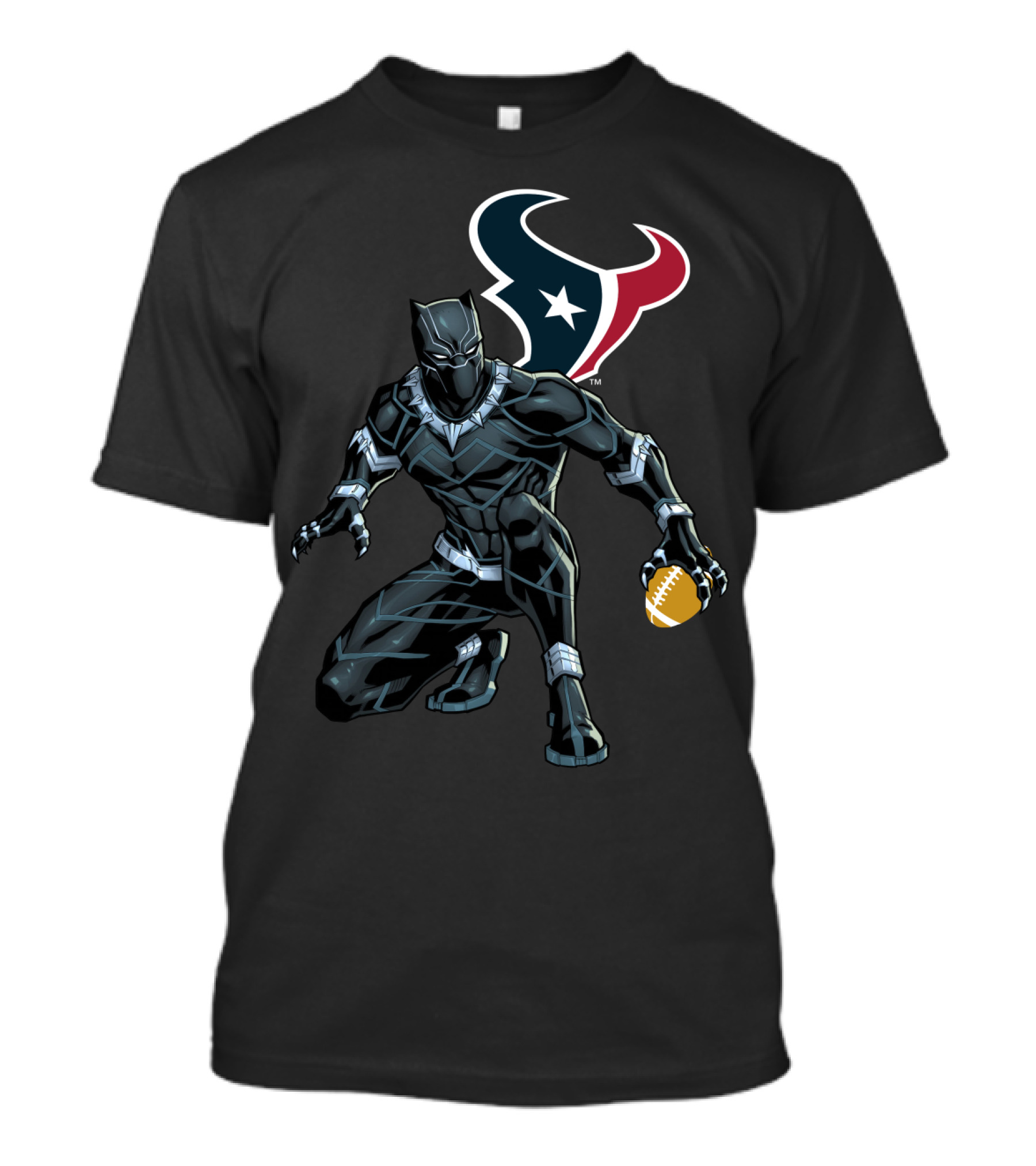Houston Texans Black Panther Football Fusion T-Shirt