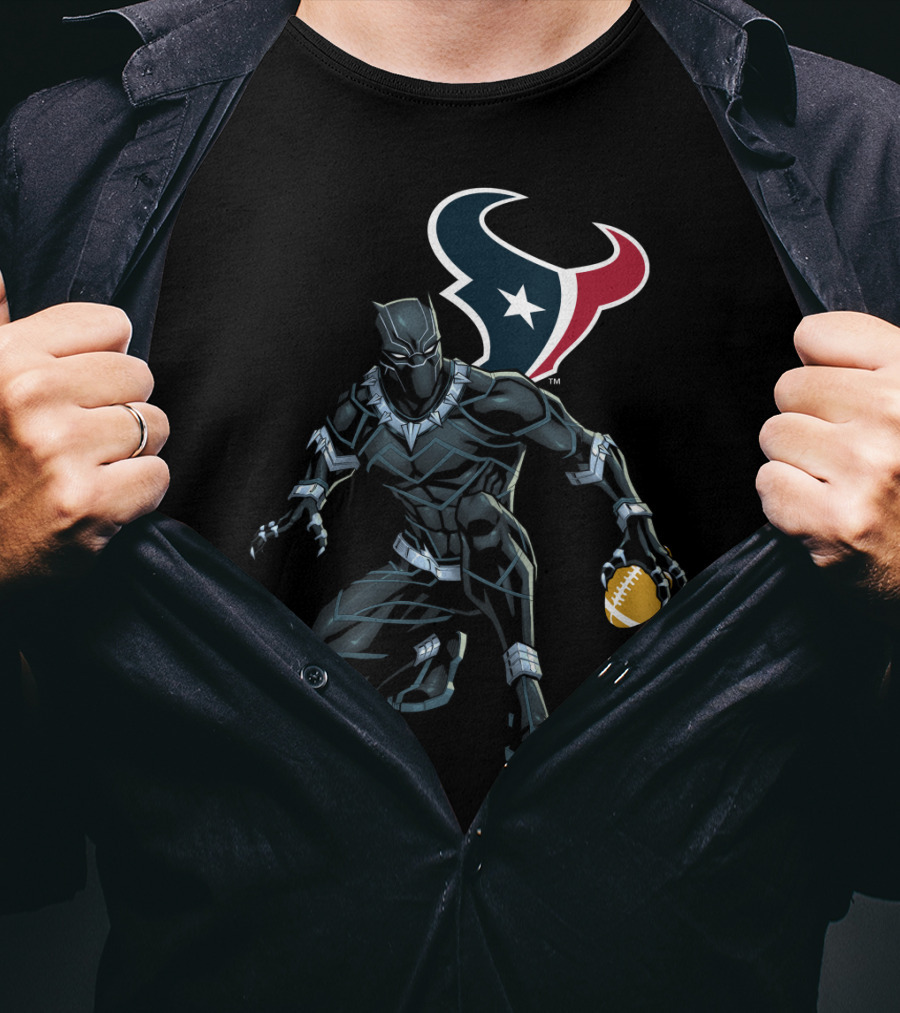 Houston Texans Black Panther Football Fusion T-Shirt