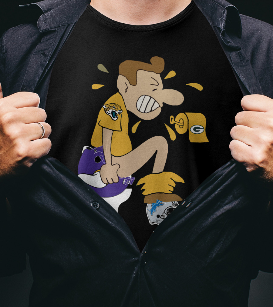 Jacksonville Jaguars Vs Vikings Packers Lions Nfl Rivalry Humor T-Shirt