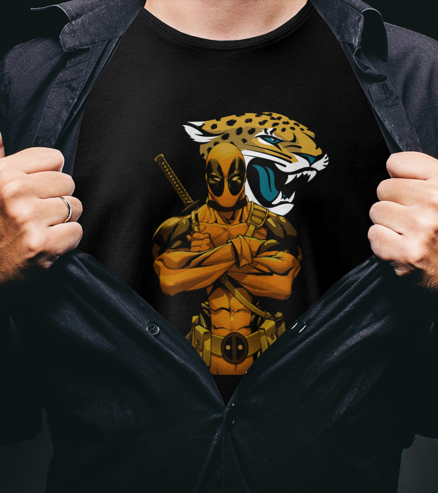 Deadpool Jacksonville Jaguars Crossover Mashup T-Shirt