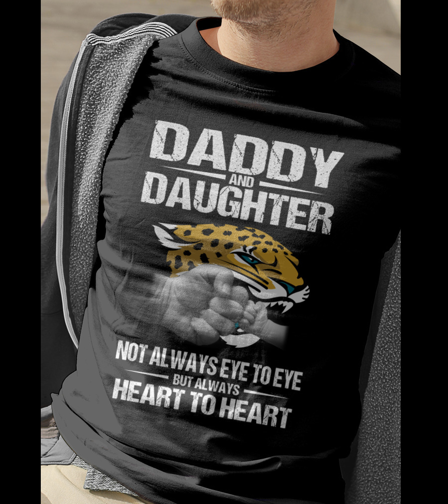 Daddy And Daughter Heart To Heart Jaguars Fist Bump T-Shirt