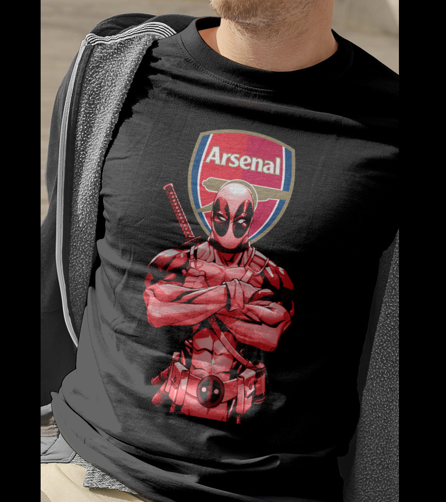 Arsenal Deadpool Crossover Football Fan T-Shirt