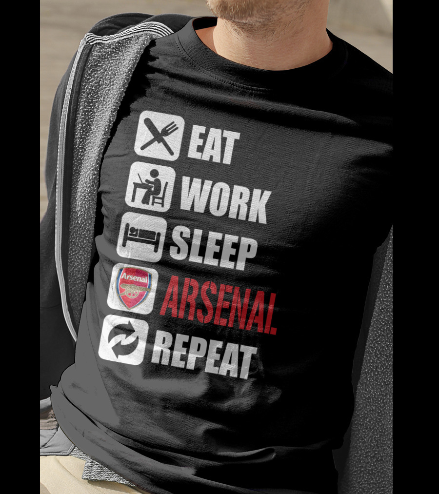 Eat Work Sleep Arsenal Repeat T-Shirt