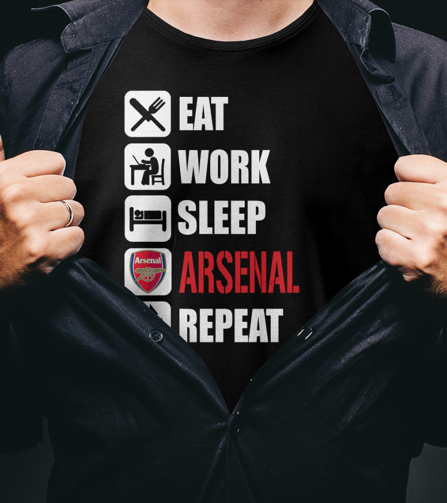 Eat Work Sleep Arsenal Repeat T-Shirt