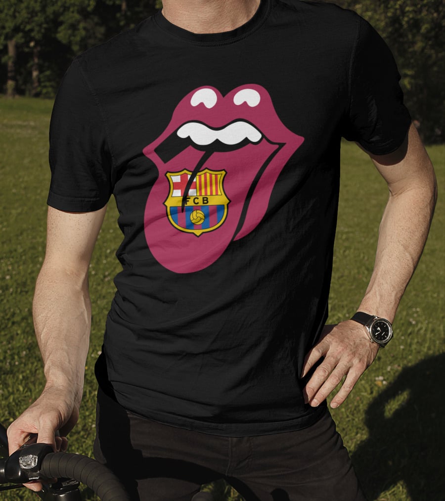 Barcelona Fcb Rolling Stones Logo Fusion T-Shirt