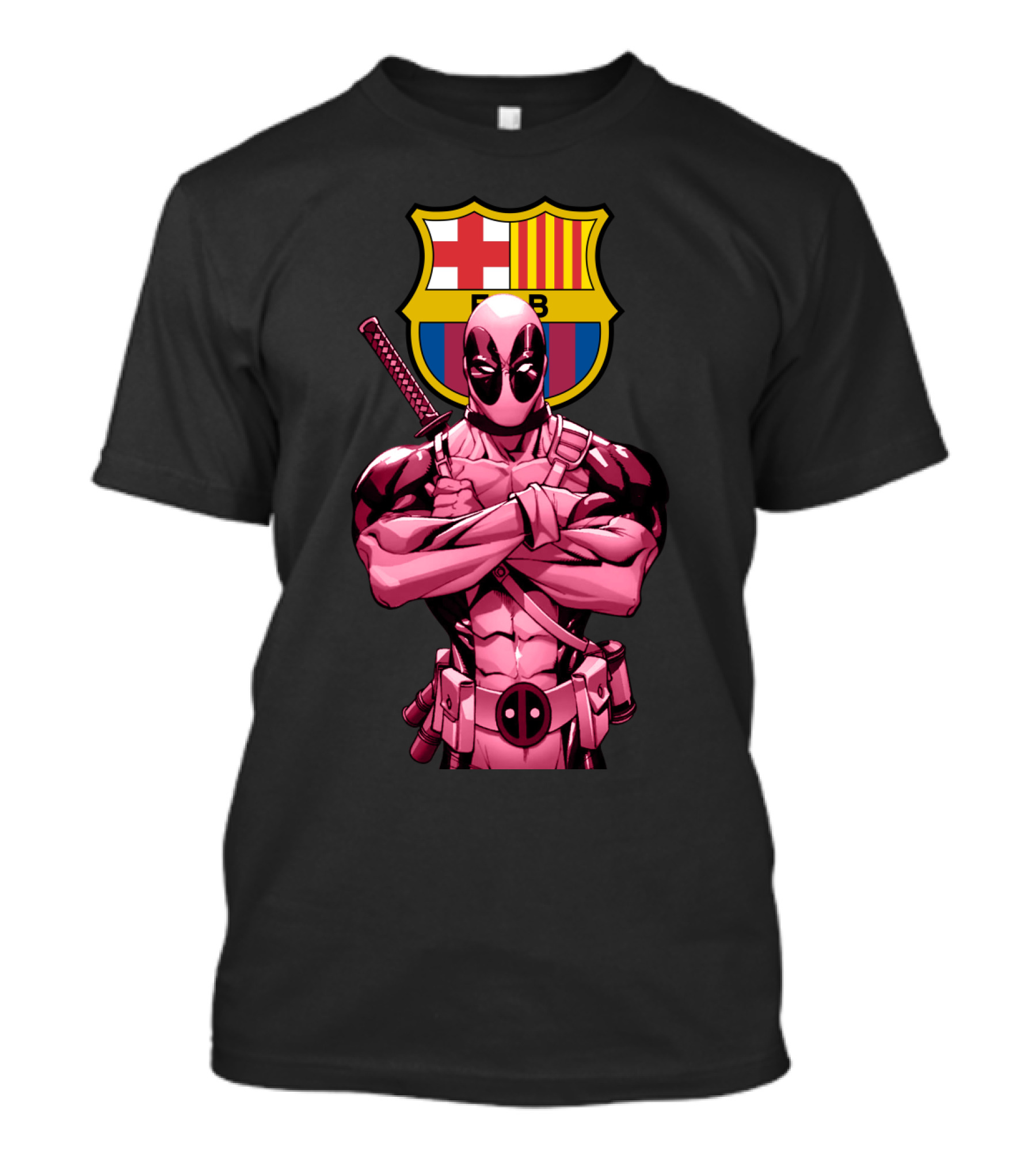 Barcelona Deadpool Fc Crest Crossover T-Shirt