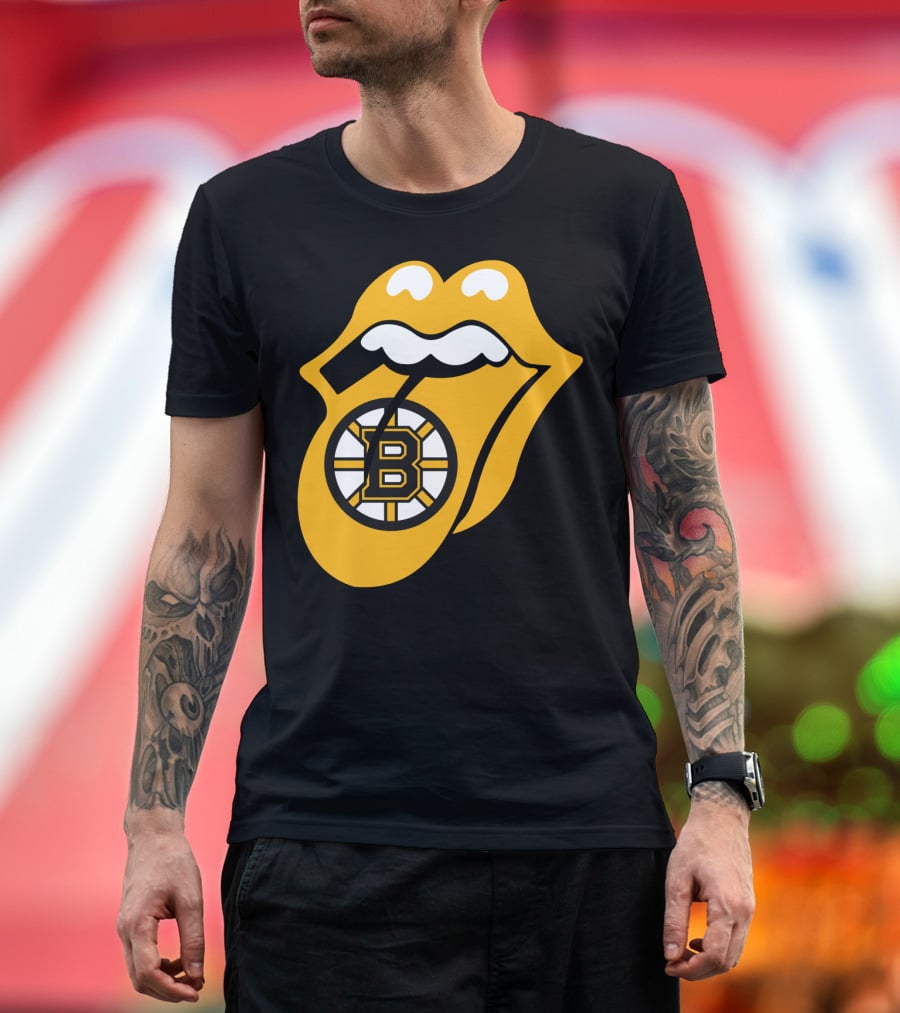 Boston Bruins Rolling Tongue Logo Icons T-Shirt