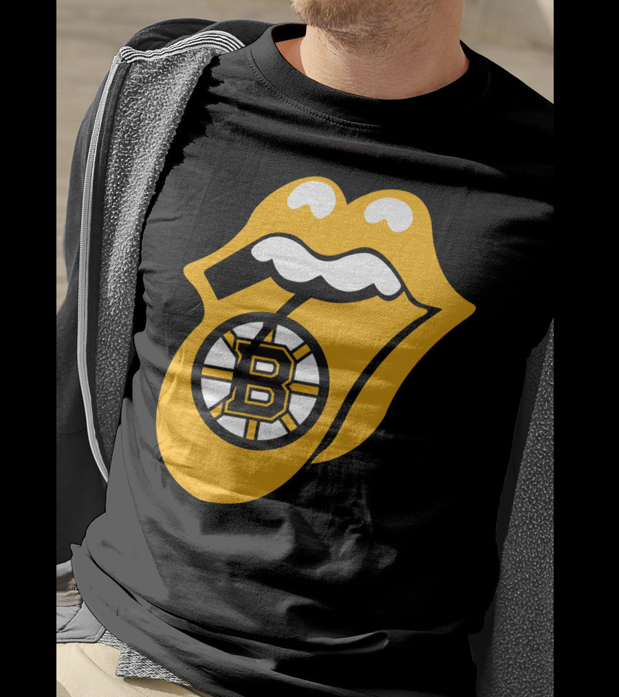 Boston Bruins Rolling Tongue Logo Icons T-Shirt