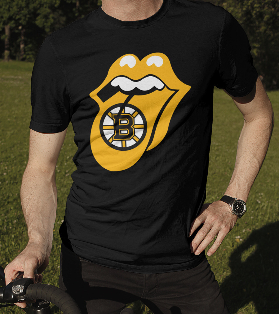 Boston Bruins Rolling Tongue Logo Icons T-Shirt