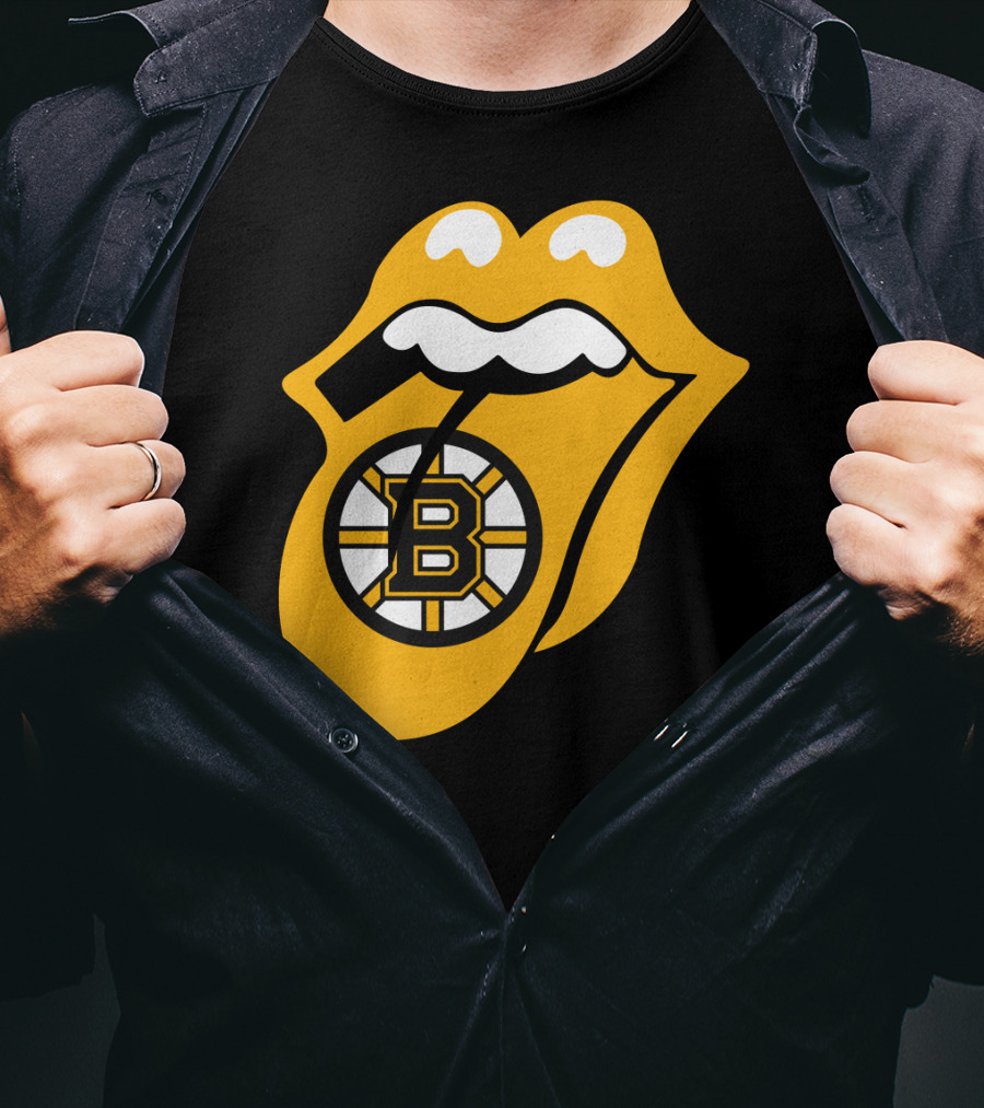 Boston Bruins Rolling Tongue Logo Icons T-Shirt