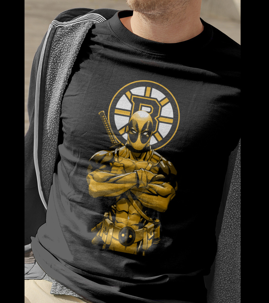 Boston Bruins Deadpool Crossover T-Shirt