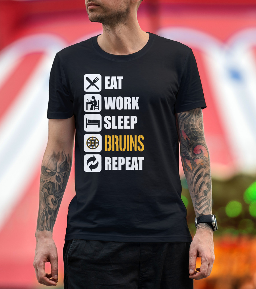 Eat Work Sleep Bruins Repeat T-Shirt