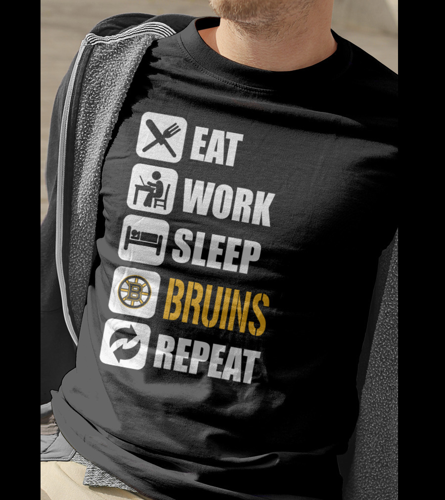 Eat Work Sleep Bruins Repeat T-Shirt