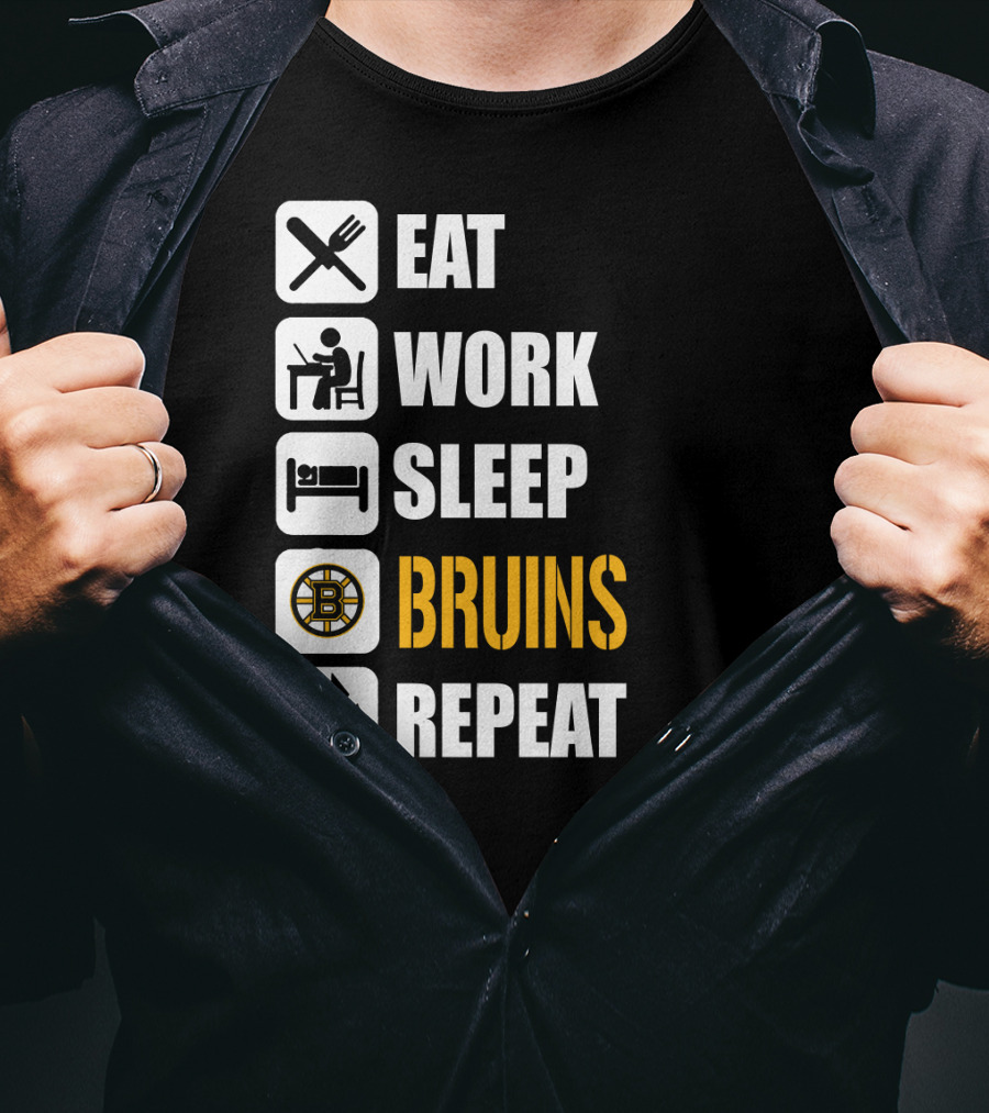 Eat Work Sleep Bruins Repeat T-Shirt
