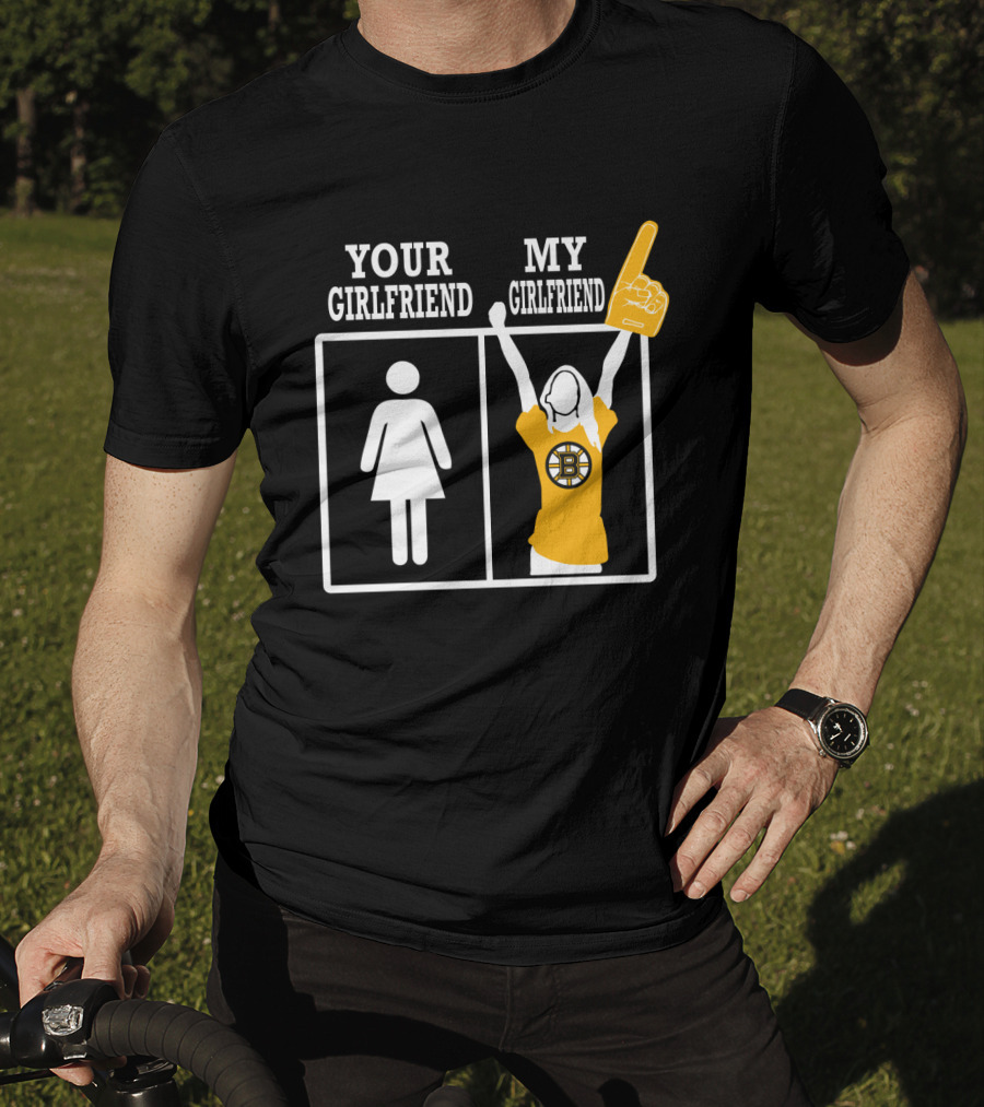 Your Girlfriend My Girlfriend Boston Bruins Fan Foam Finger T-Shirt